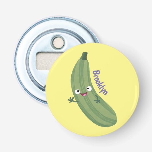 Décapsuleur Caricature joyeux de courgettes mignonnes (Devant)