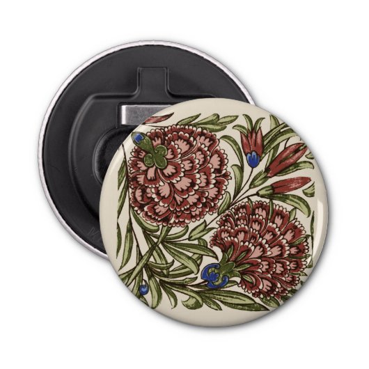 Décapsuleur Carnation Carrelage Fleur Antique Art Rustique (Devant)