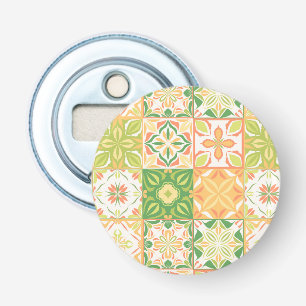 Décapsuleur Carreaux ornés en vert et jaune