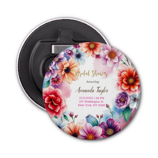 Décapsuleur Carte de Fête des mariées de calligraphie minimali (Devant)