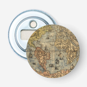 Décapsuleur Carte du monde antique de Forlani 1565 Cartographi