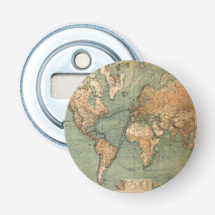 Décapsuleur Carte vintage du monde antique