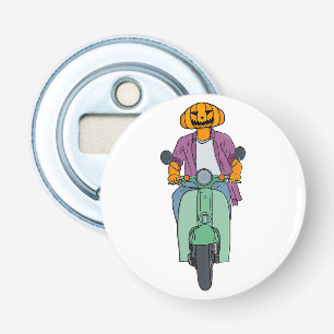 Décapsuleur Cavalier Citrouille sur Scooter Menthe