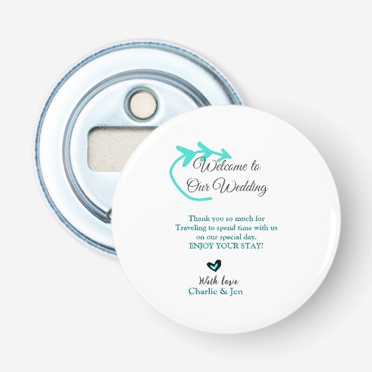 Décapsuleur Célébration de destination de mariage bienvenue vo (Devant)