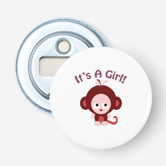 Décapsuleur C'est une fille ! Singe mignon (Devant)