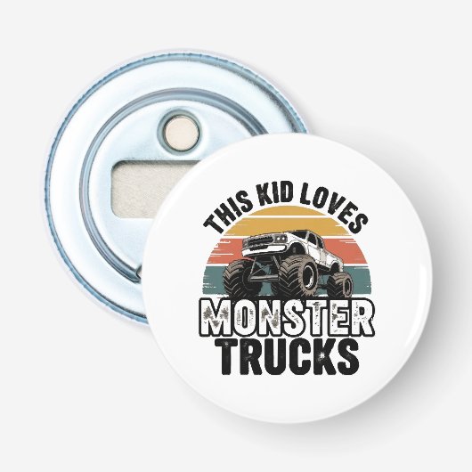 Décapsuleur Cet enfant aime les monstres trucks (Devant)