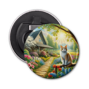 Décapsuleur Chalet de printemps/jardin & chat