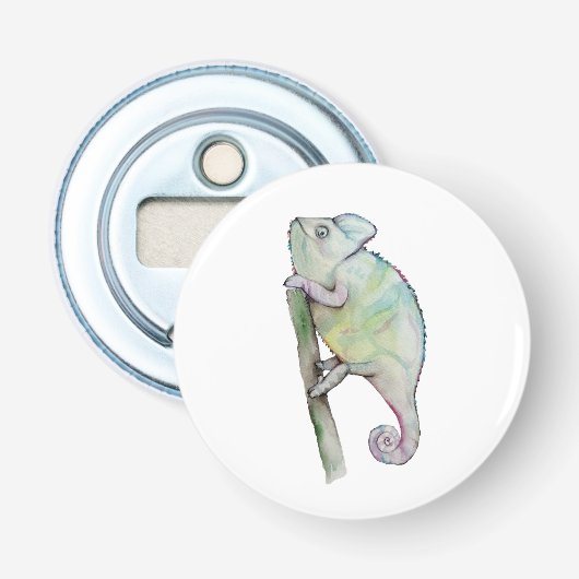 Décapsuleur Chameleon à aquarelle mignonne (Devant)