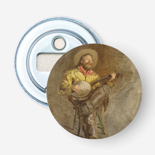 Décapsuleur Chantant Cowboy Espagnol avec Banjo jouant une cha (Devant)