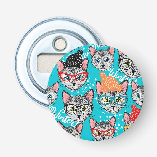 Décapsuleur Chat dans le casquette (Devant)