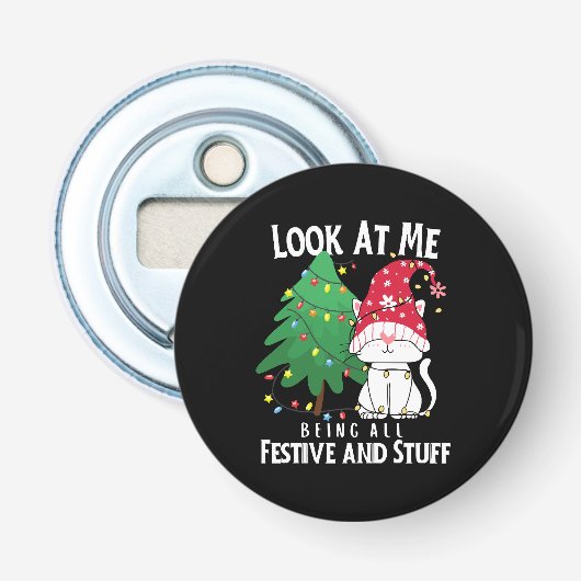 Décapsuleur Chat de Noël drôle de choses (Devant)