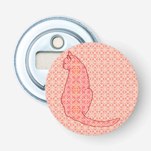 Décapsuleur Chat japonais - Coral Orange Batik