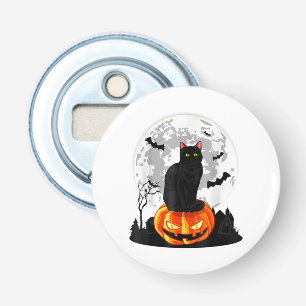 Décapsuleur Chat Noir Sur Pleine lune Citrouille Costume Hallo