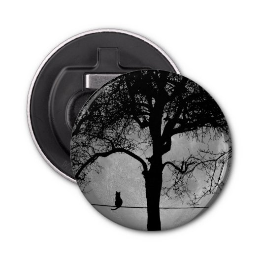 Décapsuleur Chat sur une Pleine lune de fil (Devant)