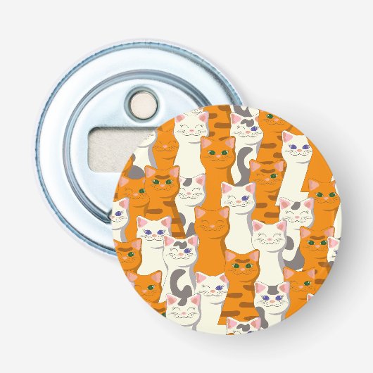 Décapsuleur Chats blancs et gingembre motif yeux verts yeux bl (Devant)