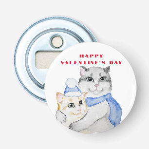 Décapsuleur Chats mignonettes à l'aquarelle le jour de la Sain