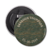 Décapsuleur Chic acier rustique gris bleu Motif de grain de bo (Devant)