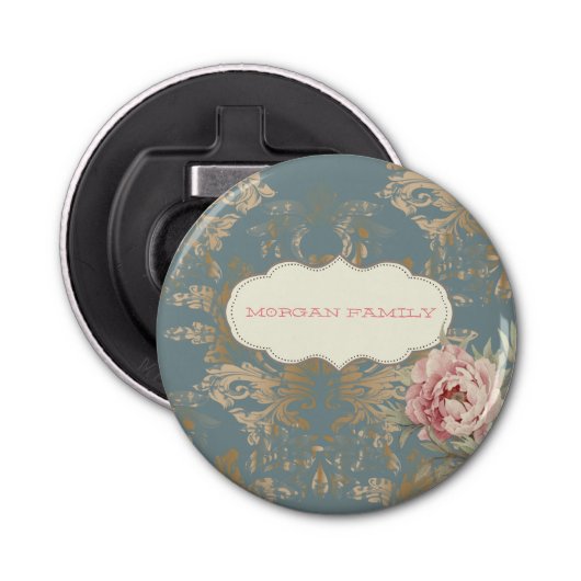 Décapsuleur Chic Elegant Gold Damask Roses (Devant)