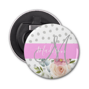 Décapsuleur Chic & Girl Floral Blanc rose Gris Nom