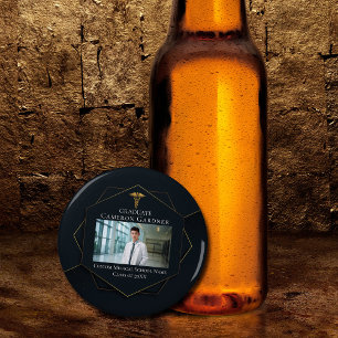 Décapsuleur Chic Médicale School Photo Black Graduation Party