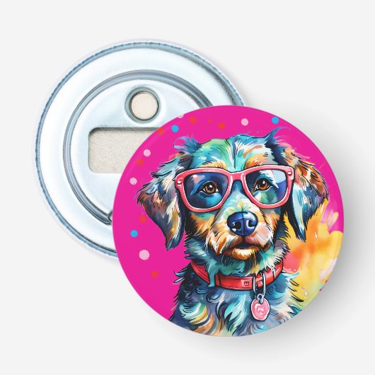 Décapsuleur Chien avec des lunettes (Devant)