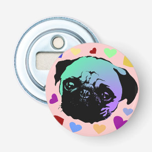 Décapsuleur Chien de race Carlin Style PopArt Rétro
