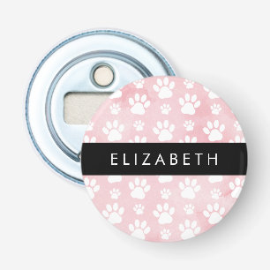 Décapsuleur Chien Paws, White Paws, Aquarelles roses, Votre No