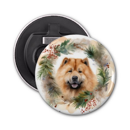 Décapsuleur chow chow Christmas Wreath Festive Pup (Devant)
