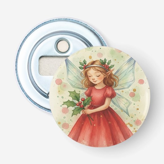 Décapsuleur Christmas Fairy Watercolor Art (Devant)