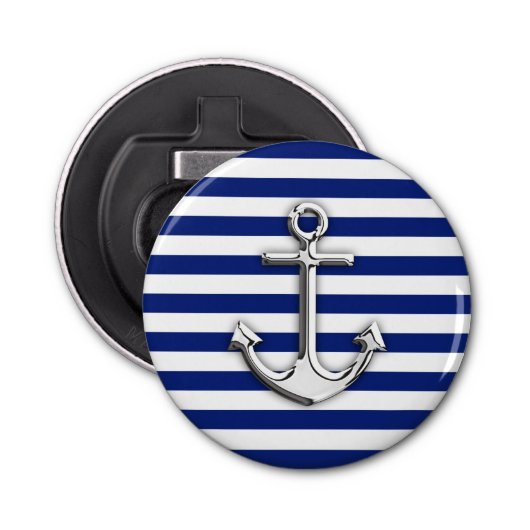 Décapsuleur Chrome Anchor on Navy Stripes (Devant)