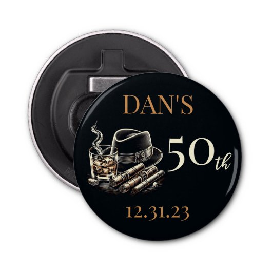 Décapsuleur Cigares et Bourbon Anniversaire (Devant)