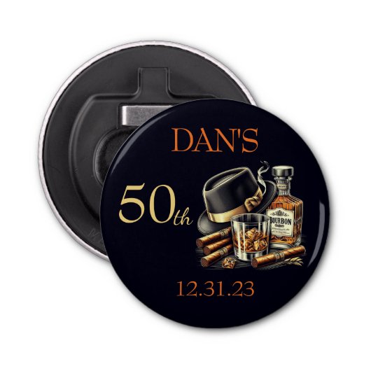 Décapsuleur Cigares et Bourbon Anniversaire (Devant)