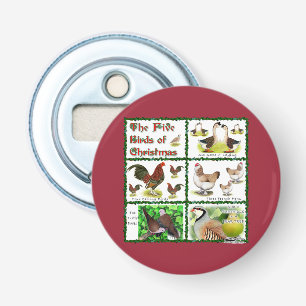 Décapsuleur Cinq oiseaux de Noël