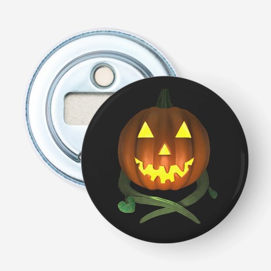 Décapsuleur Citrouille d'Halloween avec vignes (Devant)