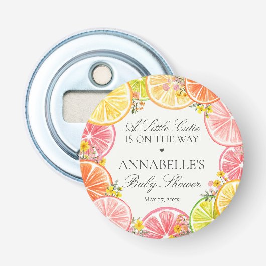 Décapsuleur Citrus Floral Petite Cutie Baby shower Faveurs (Devant)