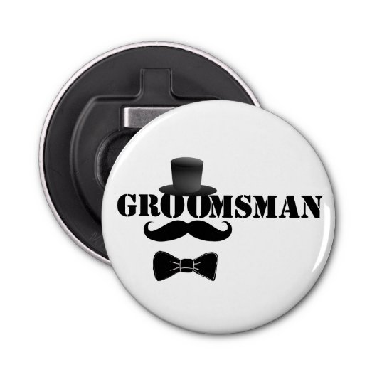 Décapsuleur Classy Groomsman Top Hat et Moustache (Devant)