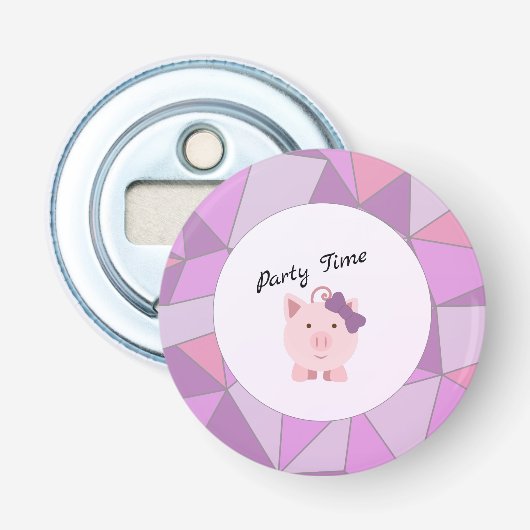 Décapsuleur Cochon fille de l'heure de fête (Devant)