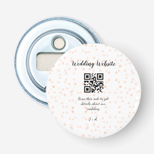 Décapsuleur Code QR de site web de mariage pour les détails or (Devant)