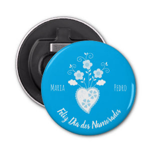 Décapsuleur Coeur romantique bleu portugais