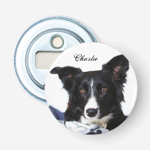 Décapsuleur Collie frontière noire et blanche personnalisée