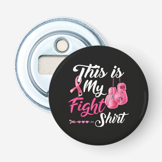 Décapsuleur Combattant Ruban Rose Contre Cancer Sein Boxe (Devant)