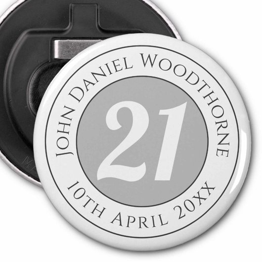 Décapsuleur Commémoration d'anniversaire avec le nom, l'âge et