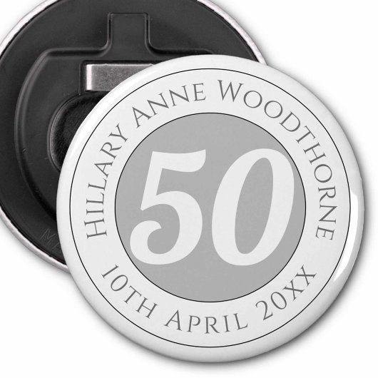 Décapsuleur Commémoration d'anniversaire avec le nom, l'âge et