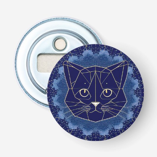 Décapsuleur Conception de chat géométrique entourée d'étoiles  (Devant)