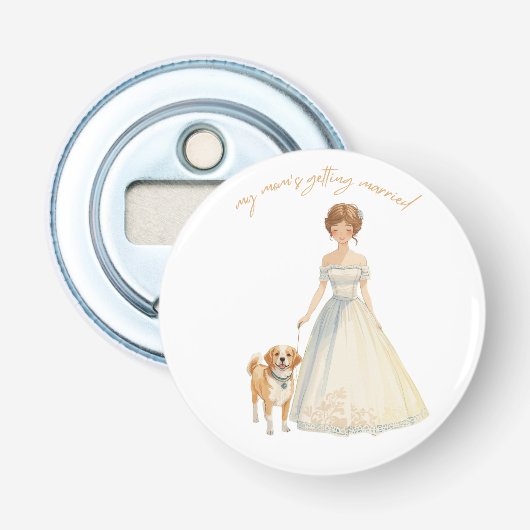 Décapsuleur Conception de mariage de maman | Chien de mariage (Devant)