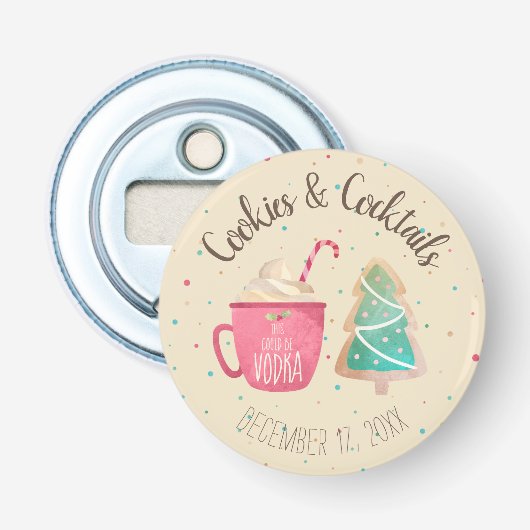 Décapsuleur Cookies et cocktails festifs Thème de fête de Noël (Devant)