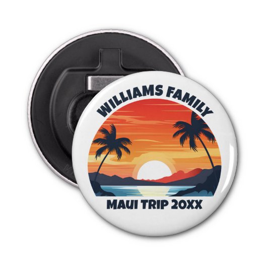 Décapsuleur Cool de voyage sur mesure Sunrise Palm Trees (Devant)