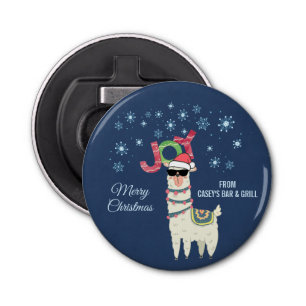 Décapsuleur Cool Llama à Santa Hat avec des flocons de neige N