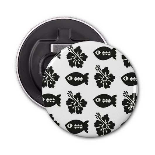 Décapsuleur Cool Retro Poisson et Fleur Tiki Motif (Devant)