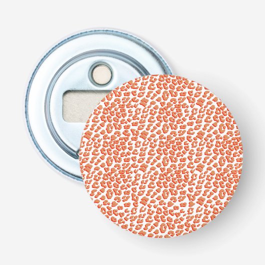 Décapsuleur Couleur orange et Empreinte de léopard blanc (Devant)